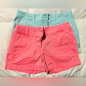 Vineyard Vines Women's Coral and Light Blue 3” Shorts